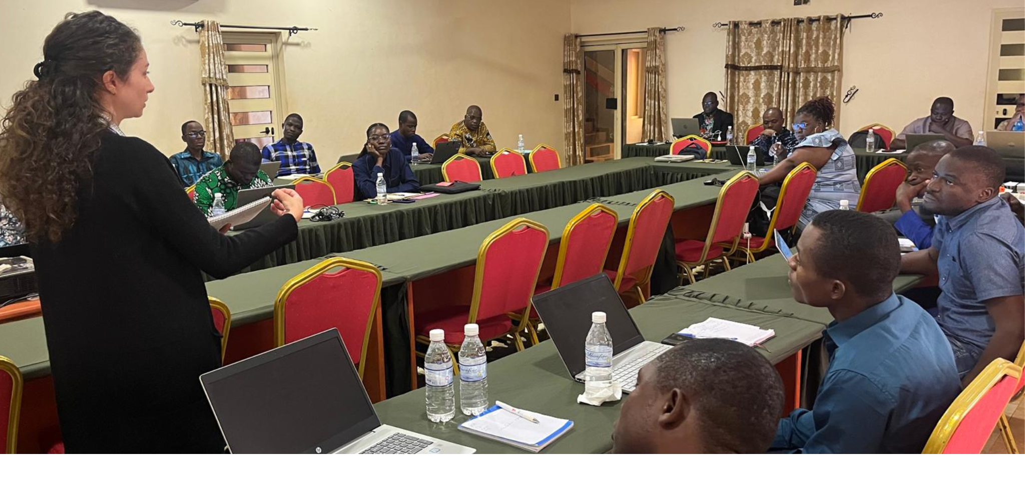 Participants discussing modeling results