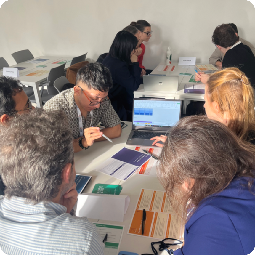 Participants playing the FABLE Serious Game at the Paris Climate and Nature event