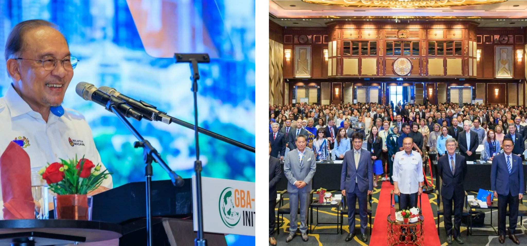 Prime Minister of Malaysia delivering the keynote address at the 2026 GBA–ASEAN Conference on Energy Transition and Integration